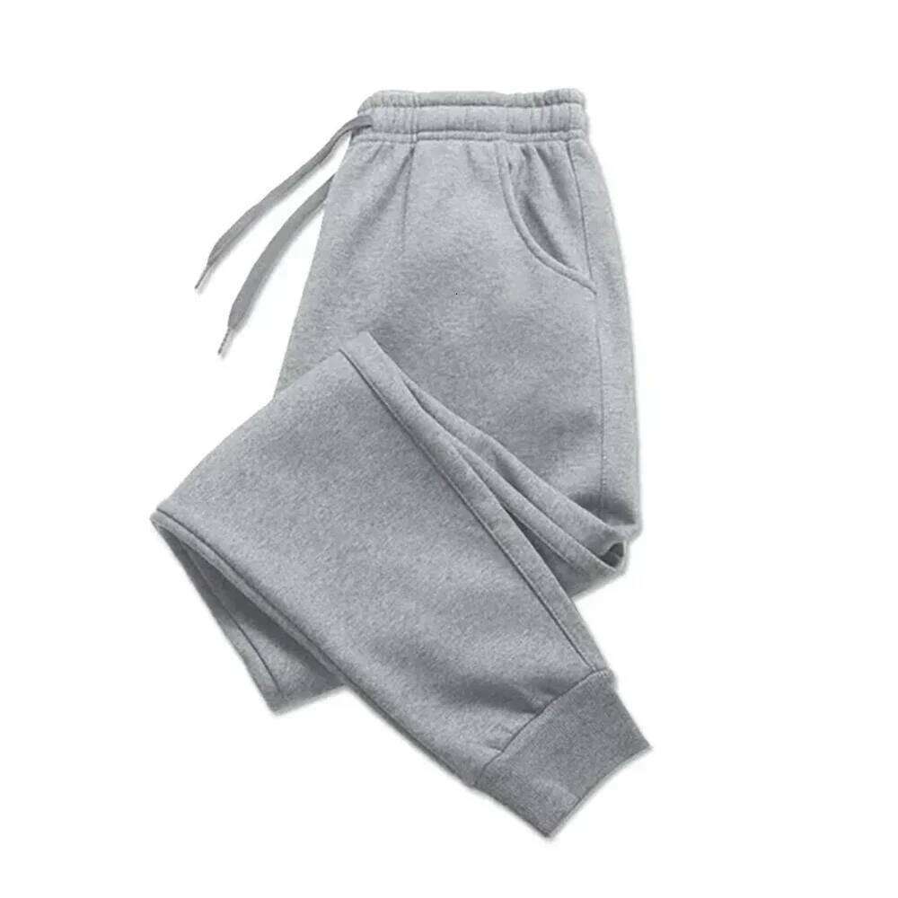 Men's Casual Autumn Winter Fleece Sweatpants Men Running Jogger Sports Gym Trousers Fashion Solid Color Workout Long Pants Z260315