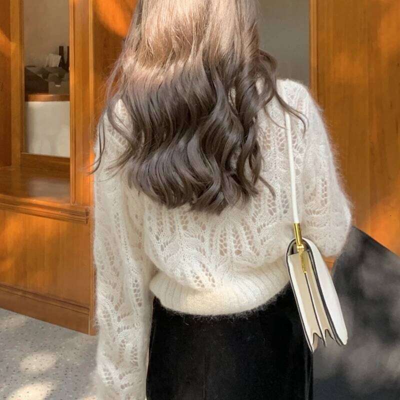 Autumn Vintage Female Winter Long Sleeve Women Knitted Cardigan Sweaters Fashion Hollow Out Elegant Tops 16179 Z260314