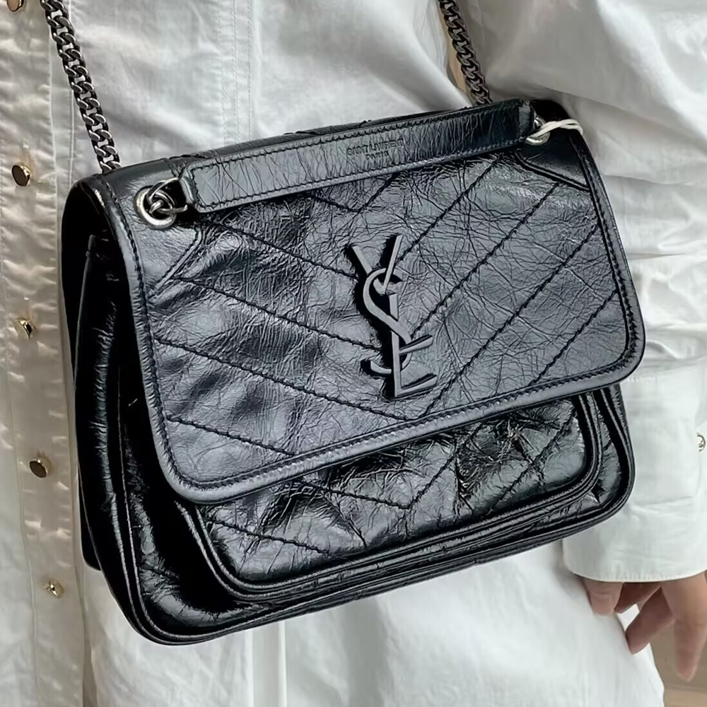 Designer Bag Luxury Bag Shoulder Bag Genuine Leather Bag Fashion Messenger Bag Crossbody Purse Handbag Black Chain Black Label Vintage Pleated Shoulder Bag Wallet