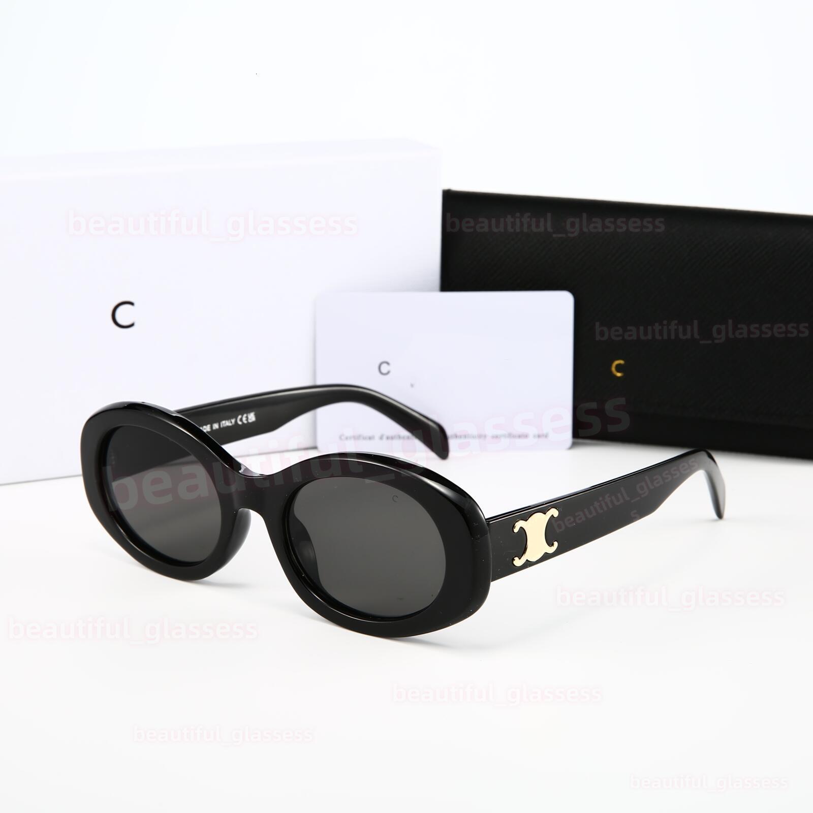 Double C Accent Sunglasses Designer Sunglasses Tortoiseshell Oval Frame Polarized Glasses UV400 for Women Men