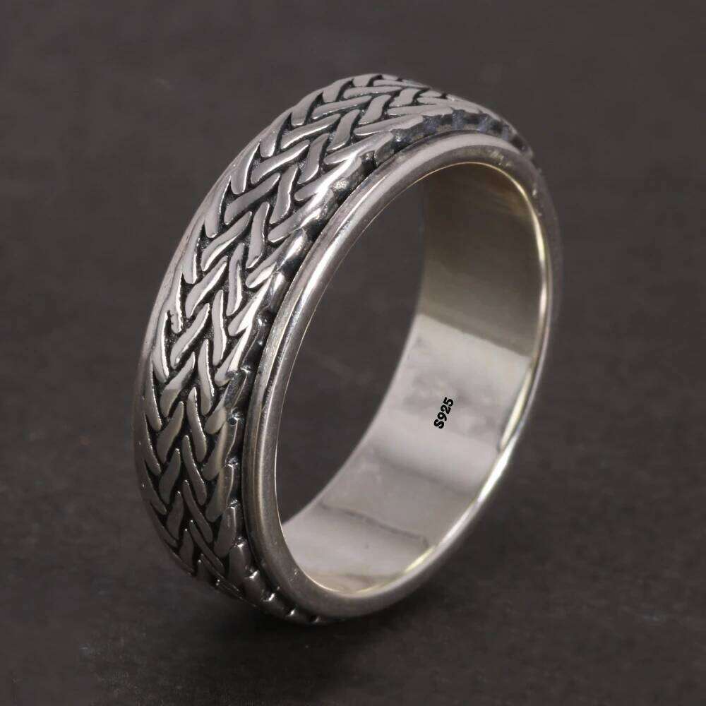 S925 Sterling Argent 925 Rings For Women Men Spinner Pure Ring Solid Silver Jewelry Birthday Gifts H260312