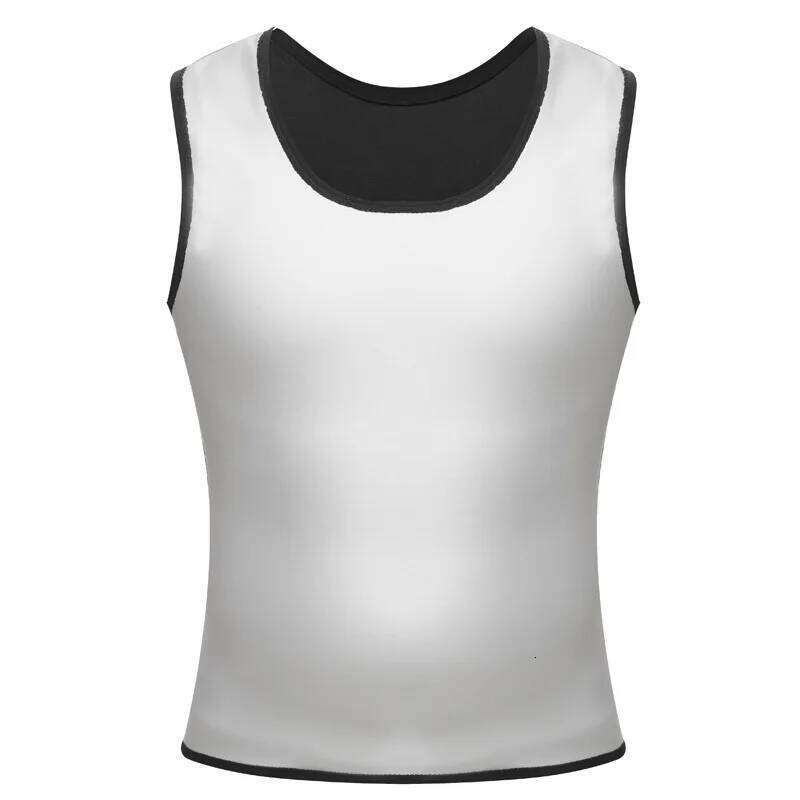 1pcs Men's Shapewear Coated Silver Vest Exercise slimming corset Compression Sweat Reducing Fat Sauna Tops Men Waist 26Y0313