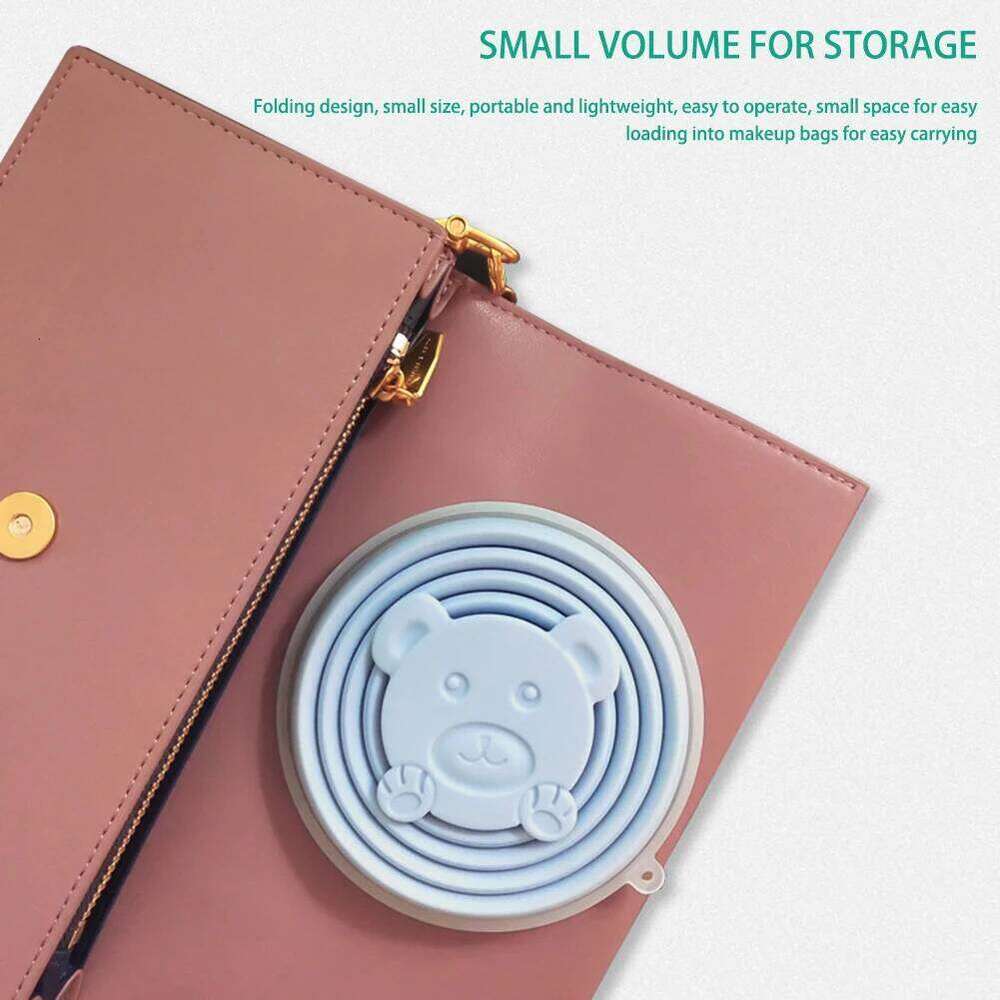 270ml New Folding Bear Silicone Cup With Lanyard Collapsible Fall-Resistant Leakproof Water Bottle For Outdoor Travel Gym Z260313