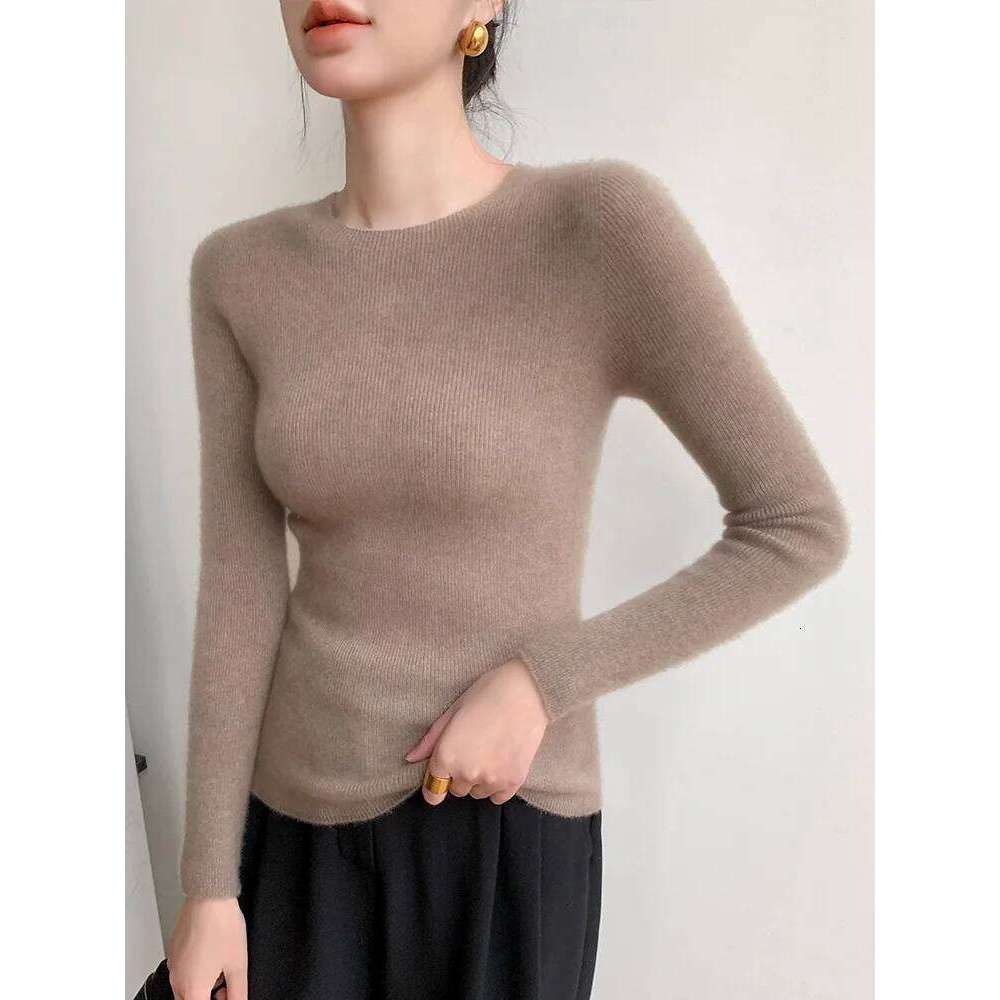 Basics 100% Merino Spinning Wool Women Sweater Autumn Winter Slim Knitted Pullover Soft Jumper Long Sleeve Cashmere Clothes Tops Z260313