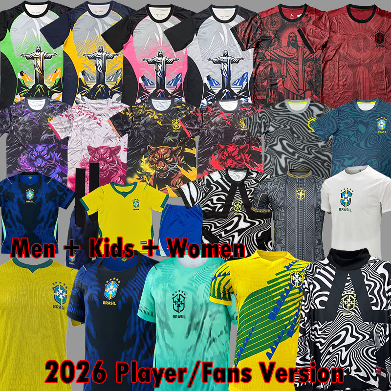 Brazil Soccer Jerseys 2026 World Cup Jersey ENDRICK Camiseta de futbol PAQUETA brasil football shirt RODRYGO VINI JR RAPHINHA Jesus Special Men Kids Kits 3XL 4XL