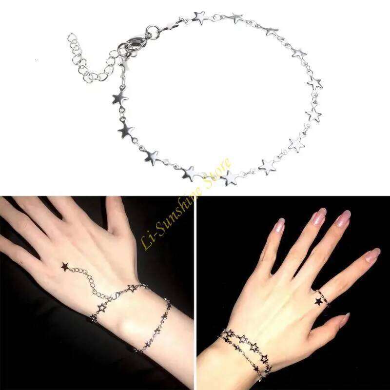 Five-pointed Star Fashion Charm Chain Bracelet Statement Jewelry QX2F Z260313