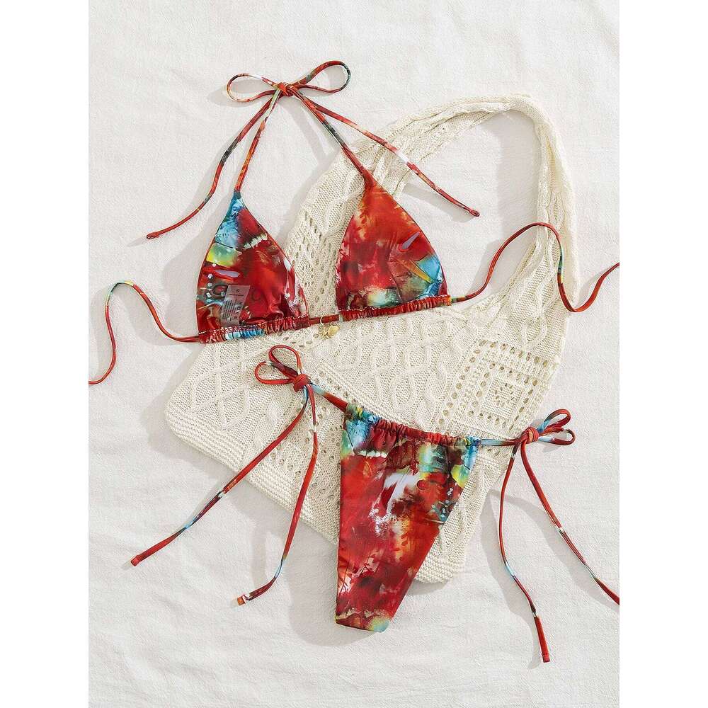 2026 Trend Trangle Stripped Micro Bikini Set Women Swimsuit Sexy Fashion Lady Biquini Swimwear Vacation Beachwear Female Clothes 26H0313