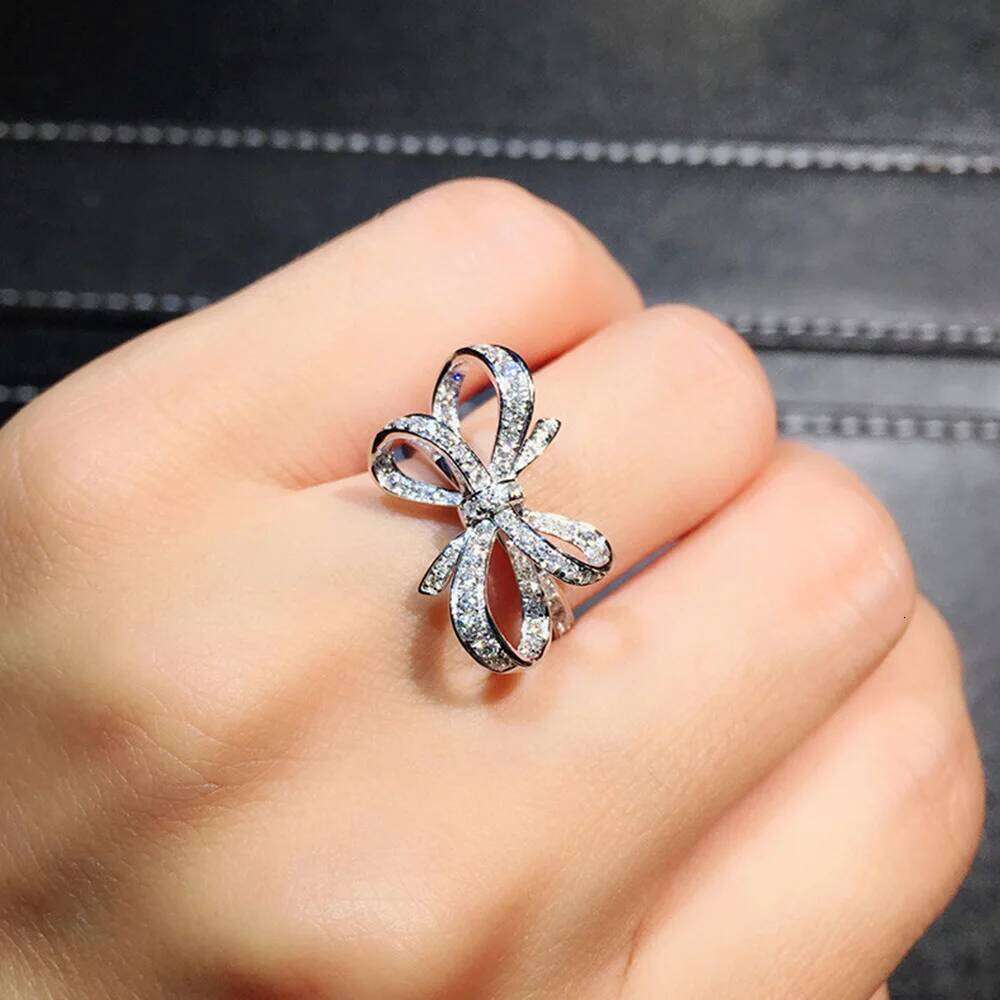Huitan Romantic Bow Shape Cubic Zirconia Wedding Bands for Women Fancy Anniversary Gift Statement Rings Jewelry New H260312