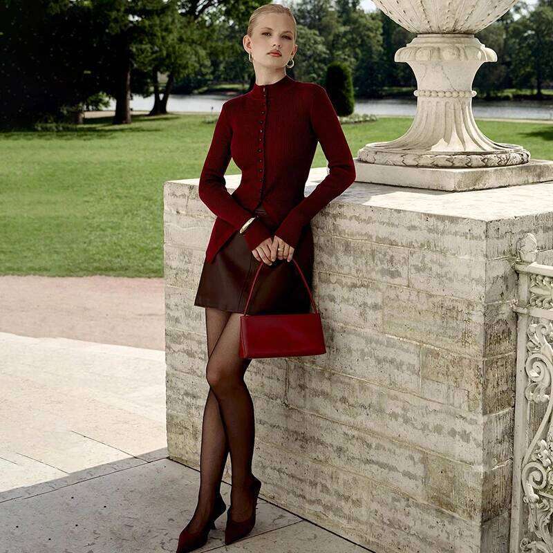 Tornova Slim Long Sleeve Cardigan Female Single Breasted Rib Knitwear 2025 Solid Autumn Winter Sweater Ins Hot Knit Top Z260313