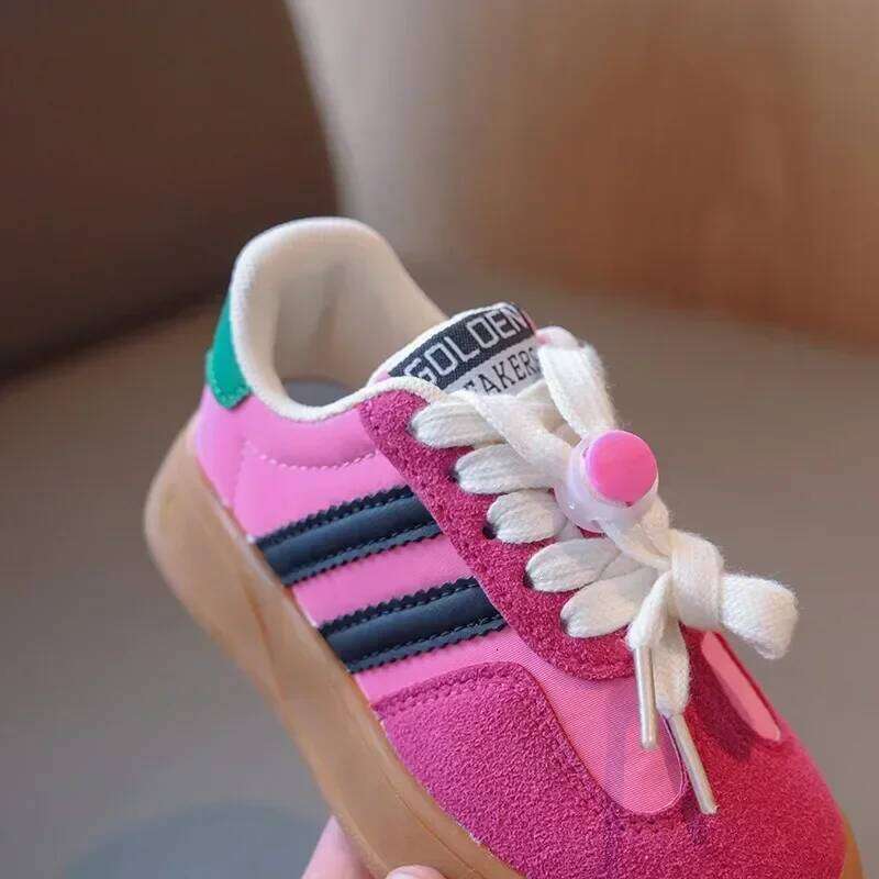 Kid Suede Color Patchwork Casual Shoes Girl Boy Adjustable Lace Up Sneakers Autumn Child Walk Runing Sport Trainers 27-37 26Y0313