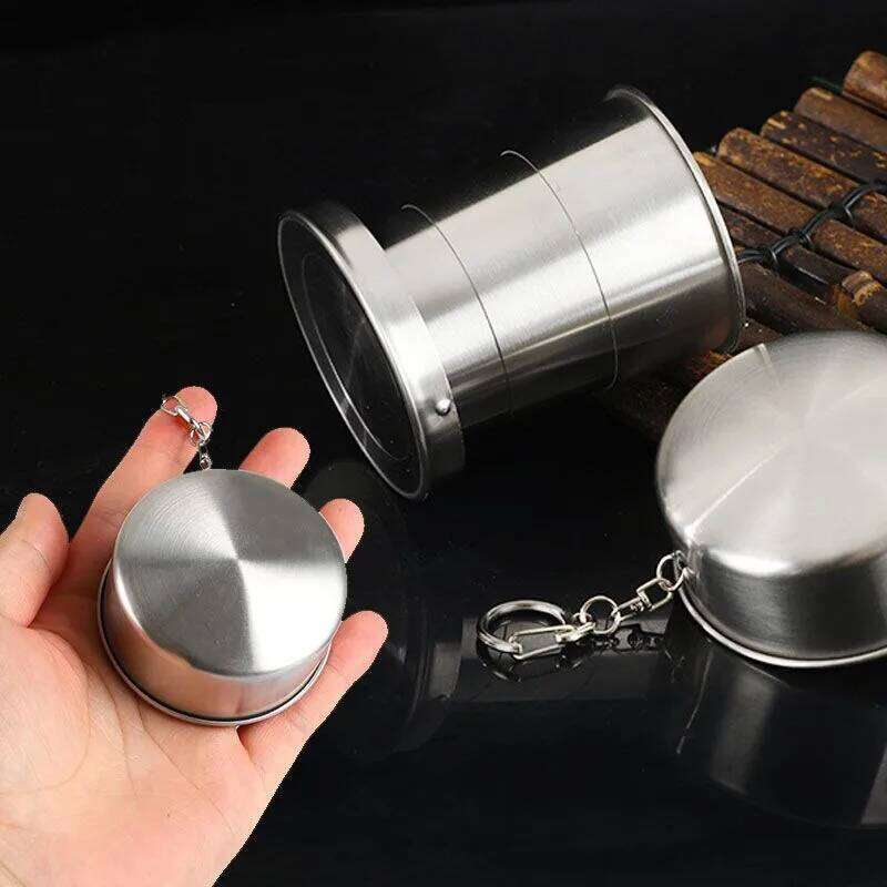 Portable Stainless Steel Folding Cup Outdoor Travel Camping Foldable Drinkware Metal Wine Glass Water Cups 75ml/150m Z260313