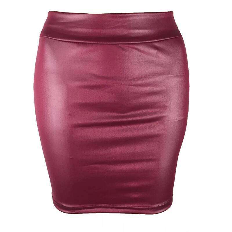 High-waist Tight Hip-hugging Skirt, Sexy Imitation Leather Hottie Skirt Z260314