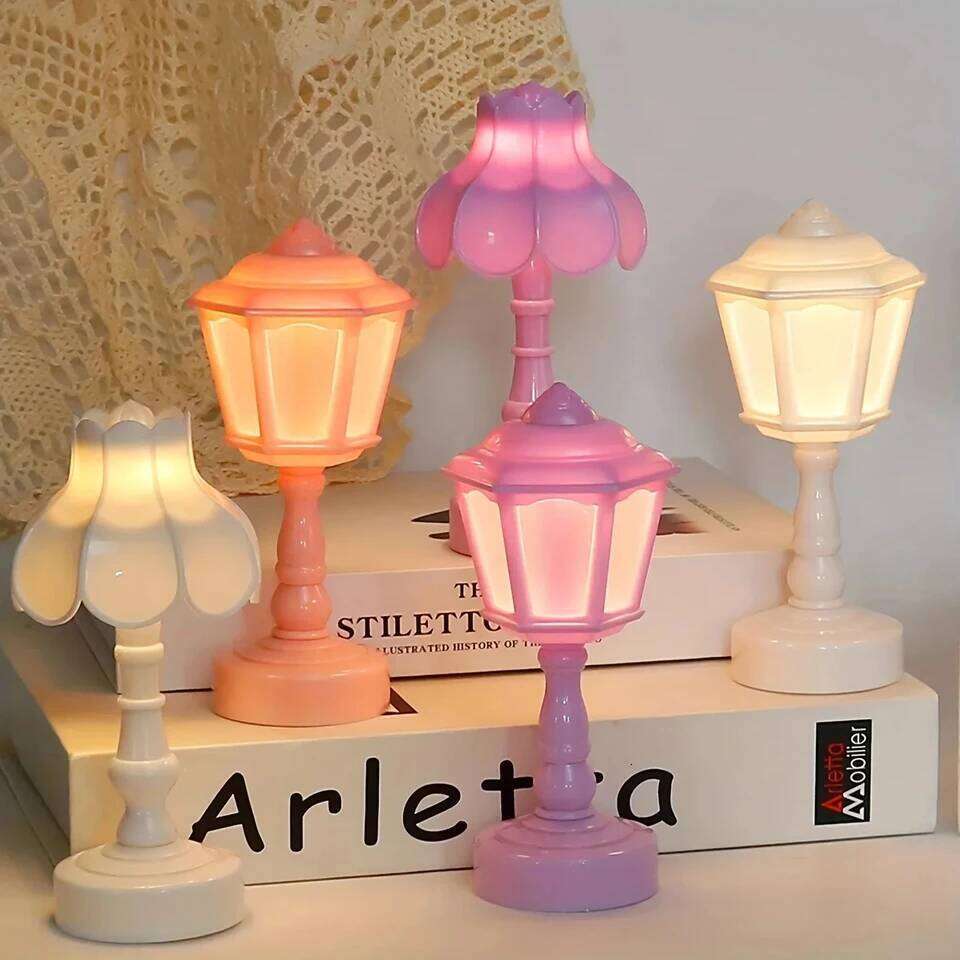 Geometric Flower Bud Button Battery LED Table Lamps Desk For Bedroom Dining Touch Night Light Simple Modern Decoration 26Y0313