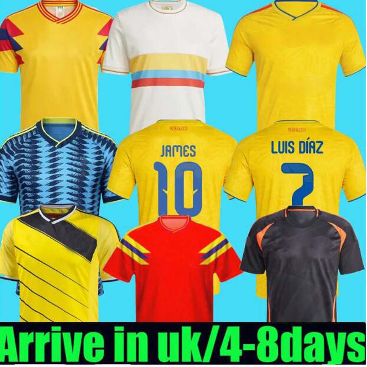 2026 Colombia World Kit Soccer Jerseys Copa America LUIS DIAZ FALCAO Home Cup 2025 Colombia Football Shirt CUADRADO Men Kids Kit Camiseta De Futbol jersey