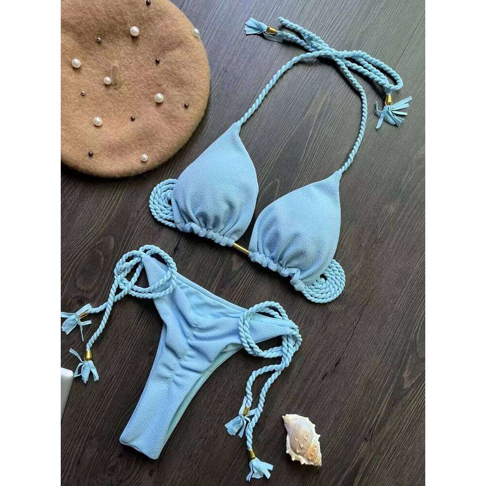 2024 Sexy Strap Bikini Women suit, 2 Piece Set Swimsuit, Brazilian Swimsuit Triangle, Push-up Y260303