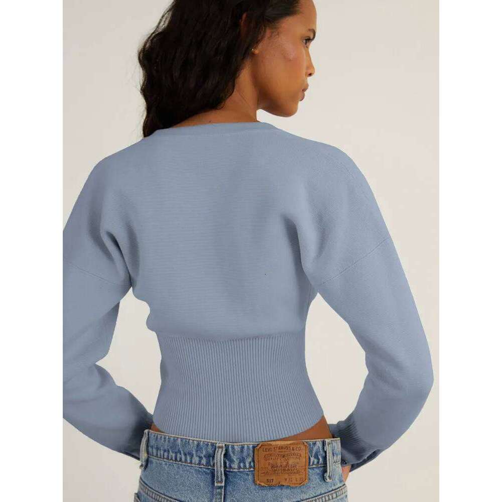 Tossy Autumn Fashion Knitwear Ribbed Patchwork Slim Casual Cropped Inner Top Women's Knit Cardigan Outwear Z260314