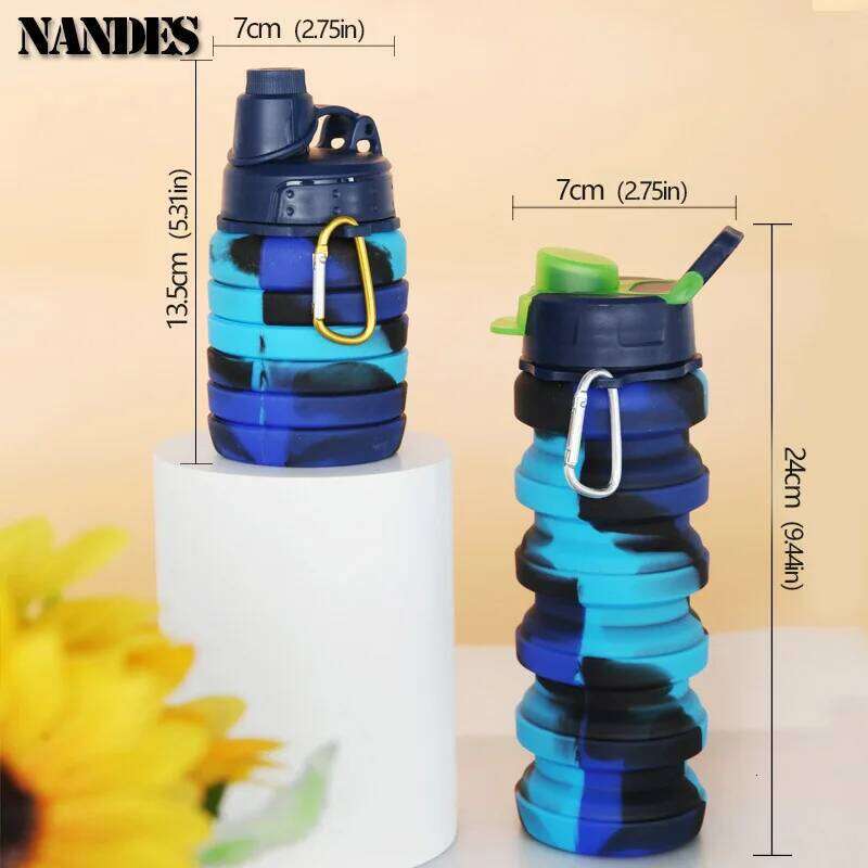 Outdoor Sports Foldable Bottle For Camouflage Creative Water Portable Fashion Travel Silicone Cup Z260314
