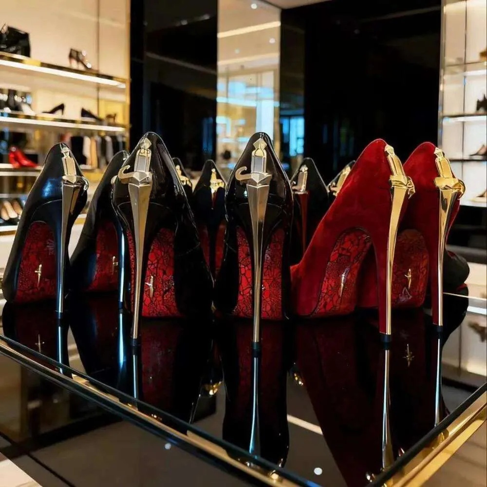 2026 designer high heels luxurious formal women's shoes silver metallic dagger high heels cessre paciottt heels sexy and elegant style women's sandals wedding shoes