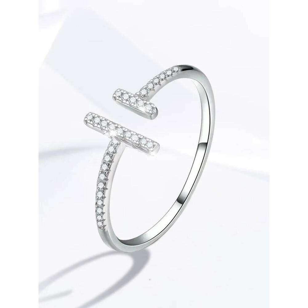 925 Sterling Silver Simple Shiny Parallel Length Adjustable Zircon Ring For Women Engagement Luxury High Quality Fine Jewelry H260312