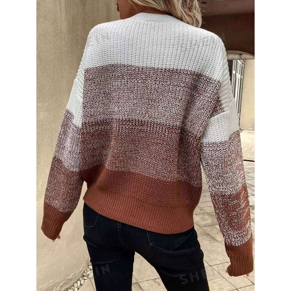 Autumn Winter Striped Sweater Women 2025 O Neck Long Sleeve Knitted Pullover Tops Streetwear Fashion Female Loose Jumpers Z260314
