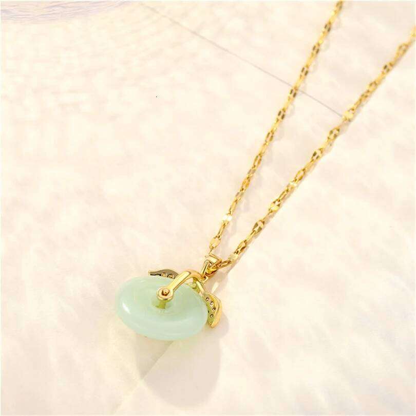 New Elegant Vintage Ping Buckle Pendant Stainless Steel Necklaces For Women Chinese Wind Female Lucky Guard Neck Chain Jewelry H260312