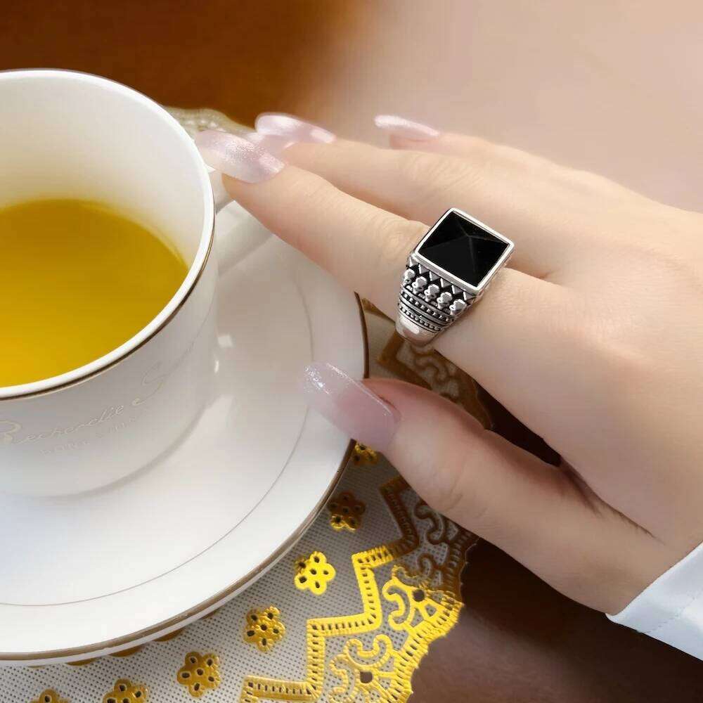 Cocktail Ring Ethno Skulls Black Europe Style Fine Jewelry For Men & Women Brand New Gift In 925 Sterling Silver H260312