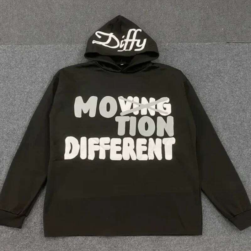 American Loose Casual Pullover Sports Hoodie Fashionable Street Hip-Hop Letter Printed Long Sleeved Top Men's Women's Clothing Z260314