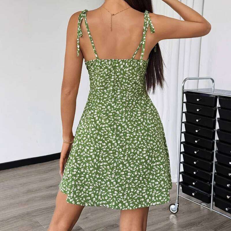 Women's Summer Floral Spaghetti Strap Beach Short Dress,Womens Dresses,Woman Clothing,Woman Clothes,Sundress,New in Dress 2025