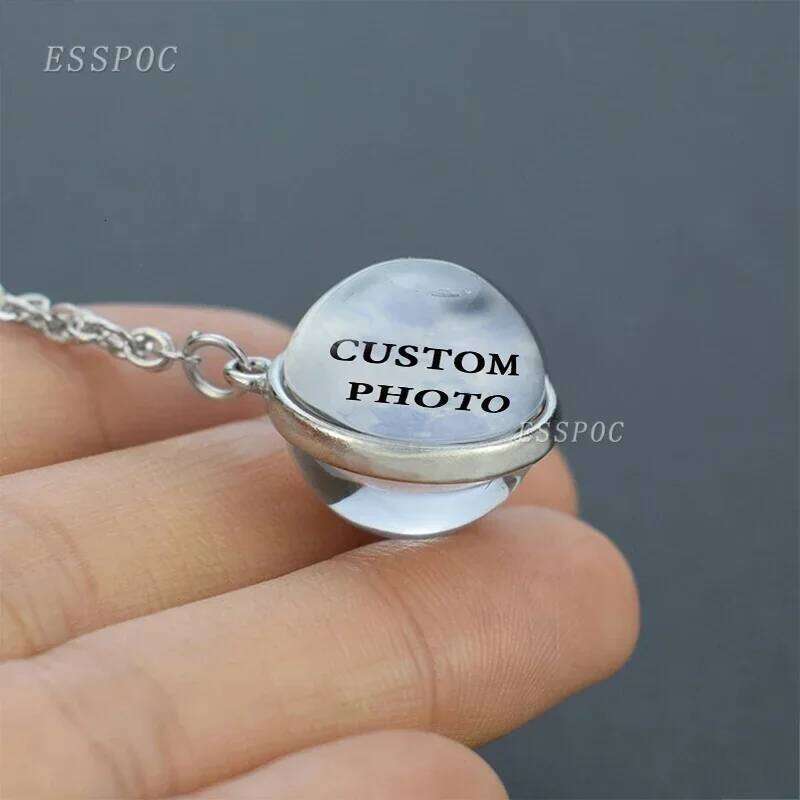 Luminous Men Women Creative Gifts Custom Personalized Pendants Necklace DIY Photo Glass Cabochon Jewelry Glow In The Dark H260312