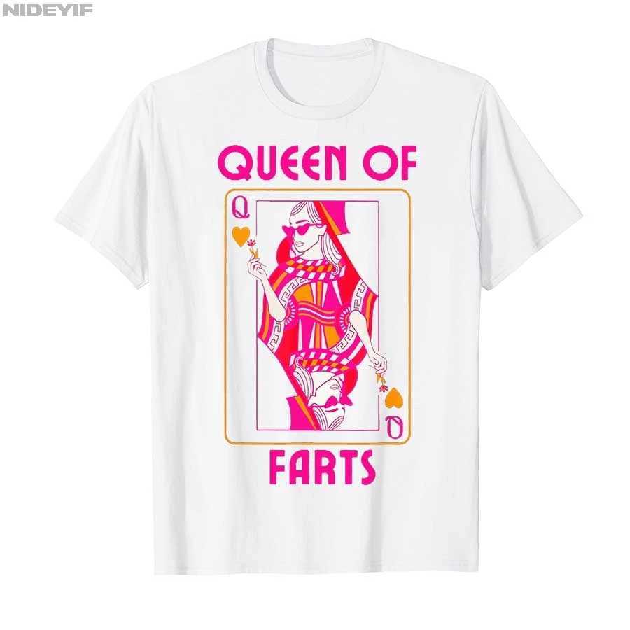 Queen of Farts Embarrassing Joke Adult Humor T-shirt Men Women 100 Cotton T Shirts Short Sleeve Tops 0725-1 P402 D260313