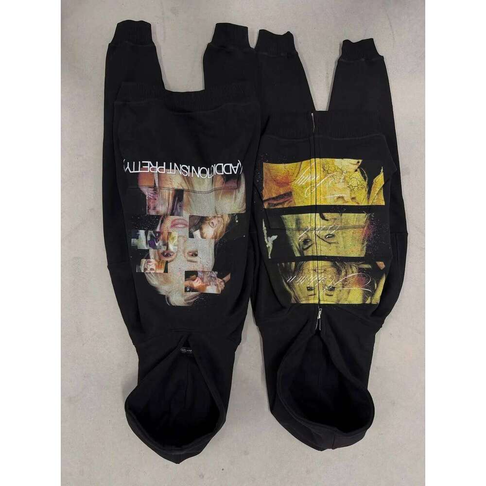 Youth Male Clothes Urban Outerwear Loose Fit Printed Design Trendy Men Cool Zip Up Hoodies Black Casual Streetwear Swag Pullover Z260315