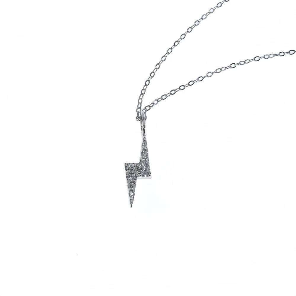 Hip Hop Men Zircon Stainless Steel Lightning Pendant Simple Punk Necklace For Women Retro Party Jewelry H260312