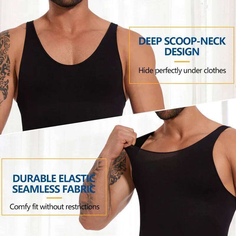 Sleeveless Bodysuit Men Full Body Shaper Compression Undershirt New Shapewear Tummy Control Faja Para Hombres Slimming Vest 26Y0313