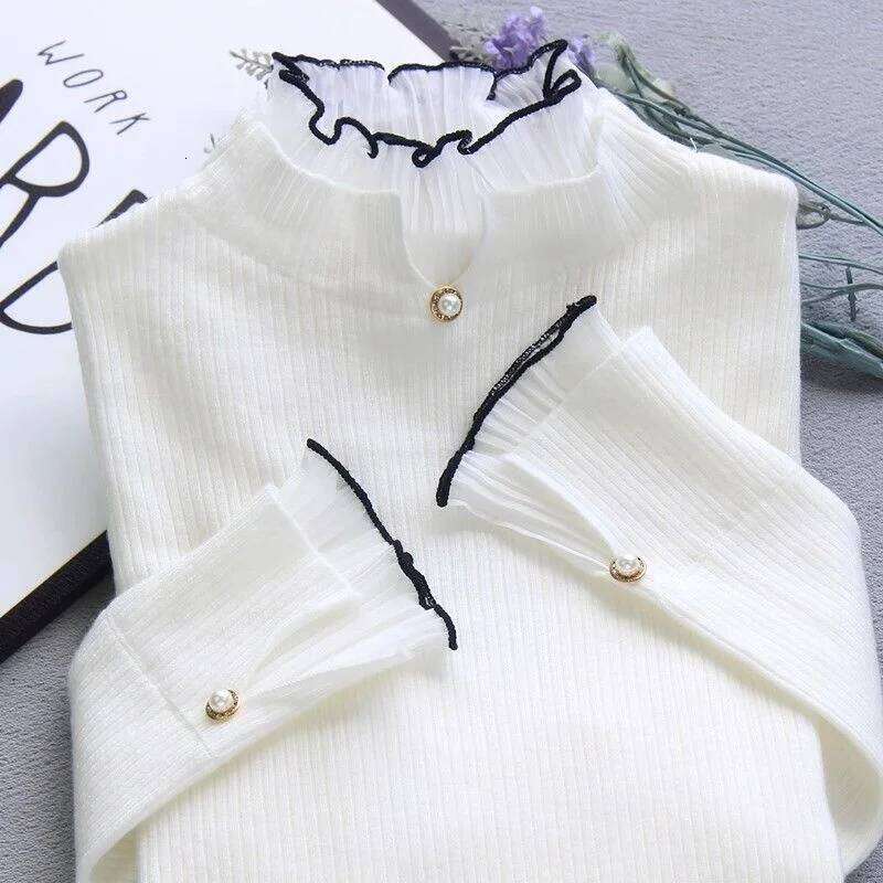 2026 Spring Autumn Cashmere Women's Knitted Sweater Half High Neck Soft Pullovers Long Sleeves Sweaters Pull Femme Z260314