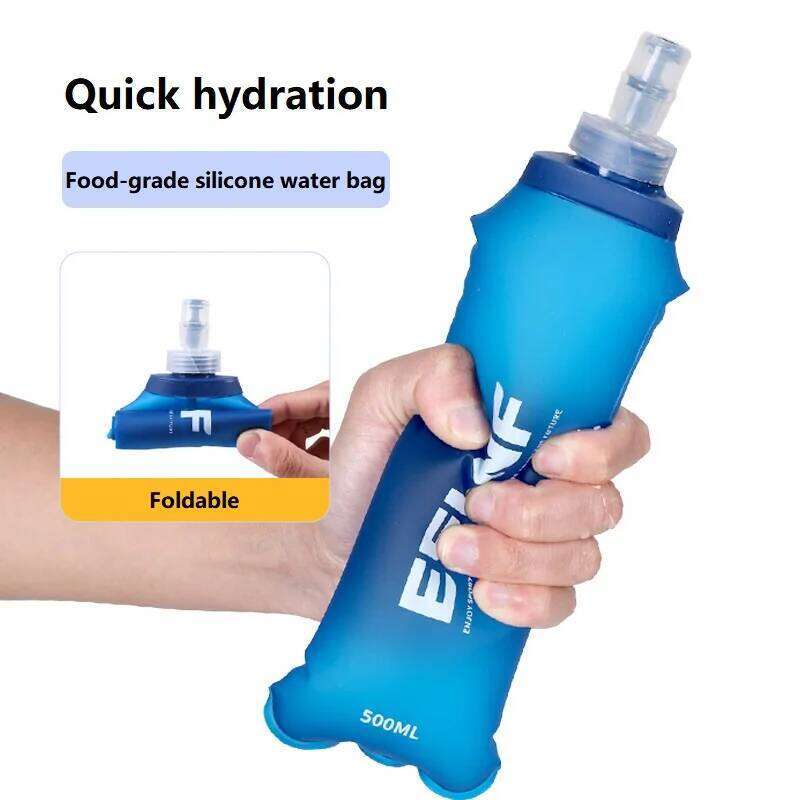 New 500ml Soft Flask Gourde Silicone Water Running Bottle YDSH02 Z260313