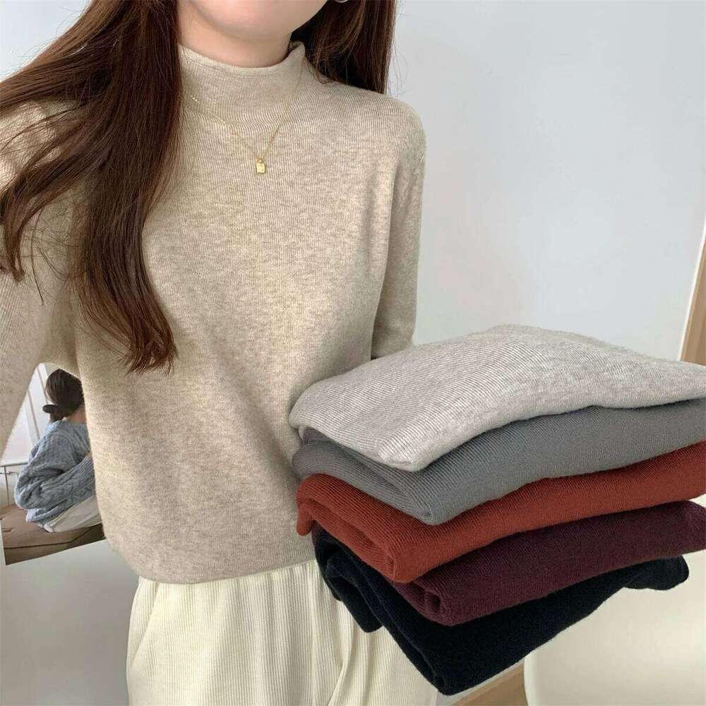 Fashion Solid Turtleneck Pullovers Women Autumn Winter 2025 Knitted Basic Primer Sweaters Soft Warm Pull Femme Jumper Z260314