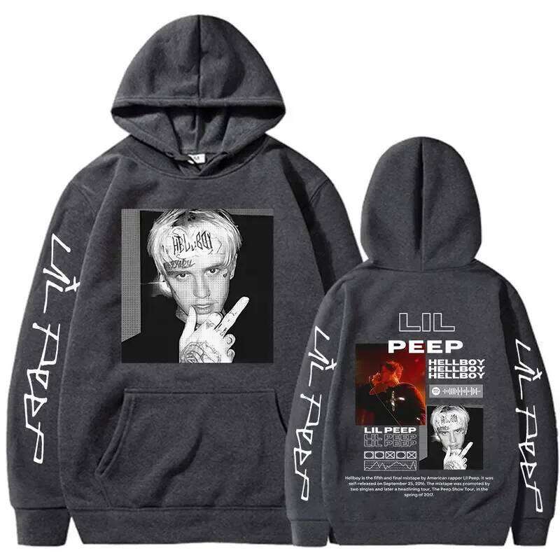 Rapper Lil Peep Hoodies Hellboy Crybaby Hip Hop Graphic Sweatshirts Men's Women Clothing Aesthetic Oversized Casual Pullovers Z260315