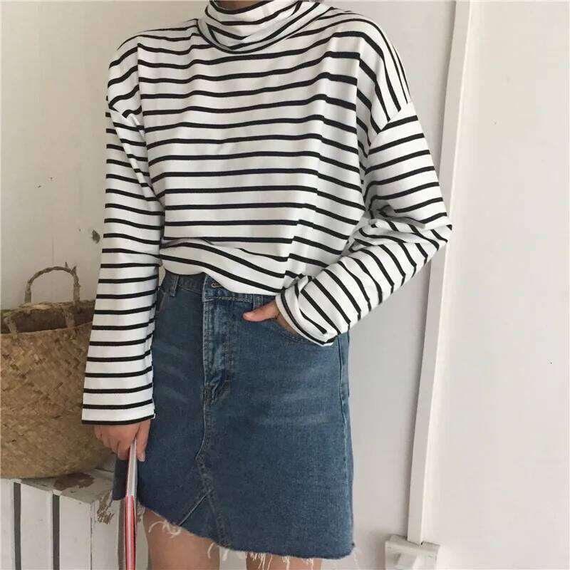 Autumn Long Sleeve Turtleneck Tops Slim Knitted Bottoming T Shirt Korean Fashion Sweater Harajuku Pullover Women Clothing Jumper Z260313