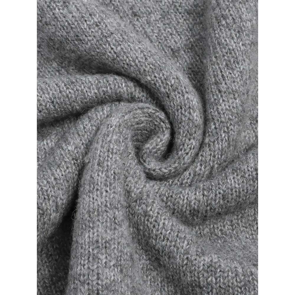 Women's Oversized V-Neck Knit Sweater Soft Loose Long Sleeve Casual Pullover Gray Z260314