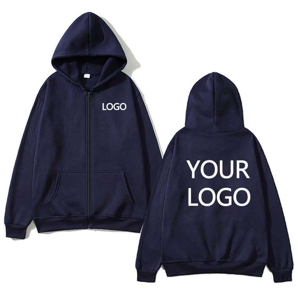 DIY Personalised customised logo, men's street zip front sports sweatshirt, women's casual knitted hoodie, couple's gift Z260314