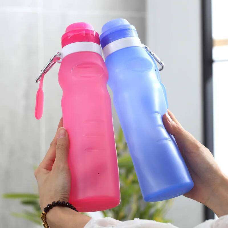 600ml Silicone Folding Drink Water Bottle Portable Cup Travel Outdoor Sport Bottles Bike Cycling Accessories Z260314