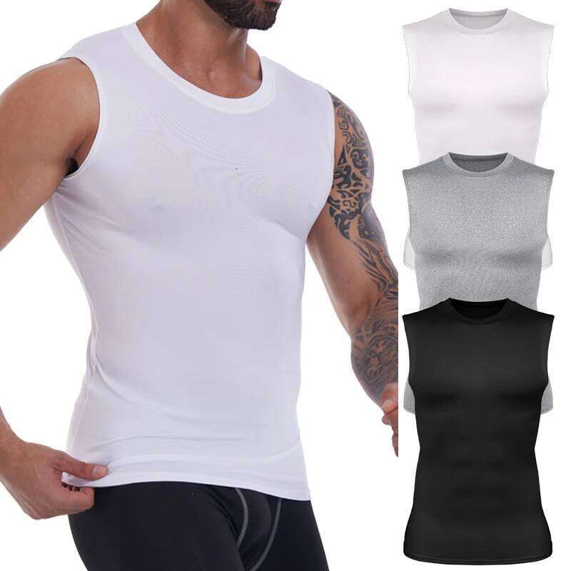 Men Shaping Vest Body Shaper Compression Tank Top Male Slimming Workout Tee Skin-friendly Tummy Control Sleeveless Shirts Gym 26Y0313