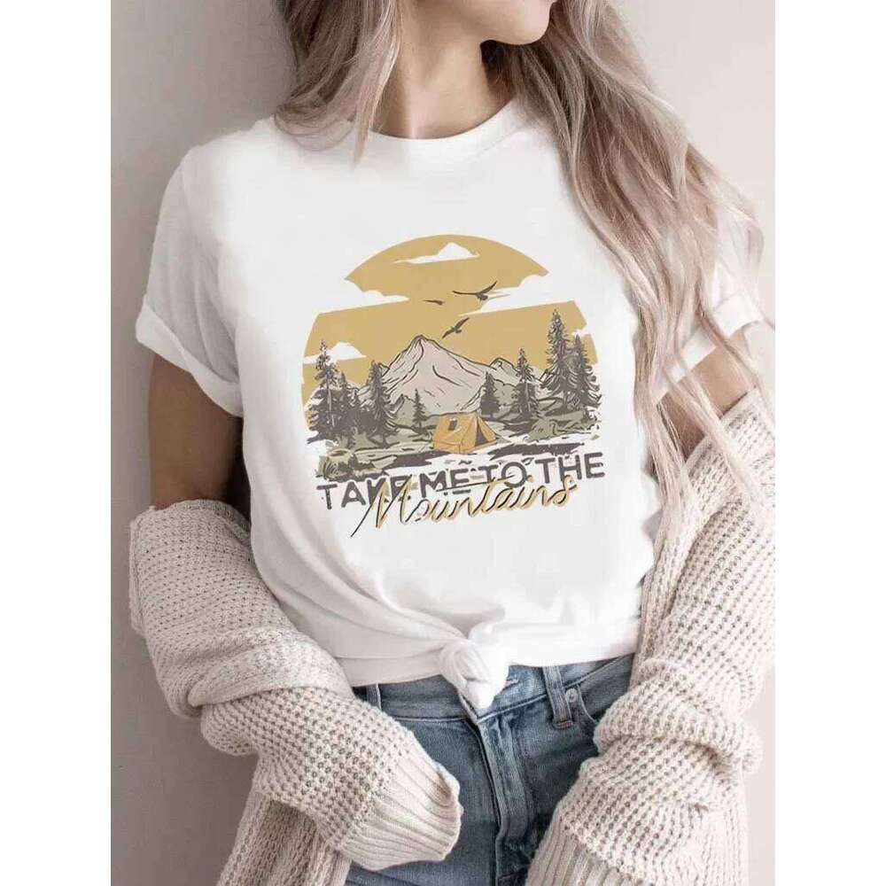 Mountain Camping Fashion Casual Clothing Summer Arizona Pattern T-Shirt 90s Trendy Short Sleeved Top Women's Printed T-S Z260314