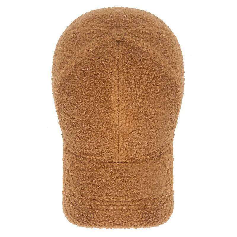 Winter Lamb Wool Solid Color Plain Baseball Cap - Warm Teddy Fleece, Face-Flattering, Structured Crown Z260313