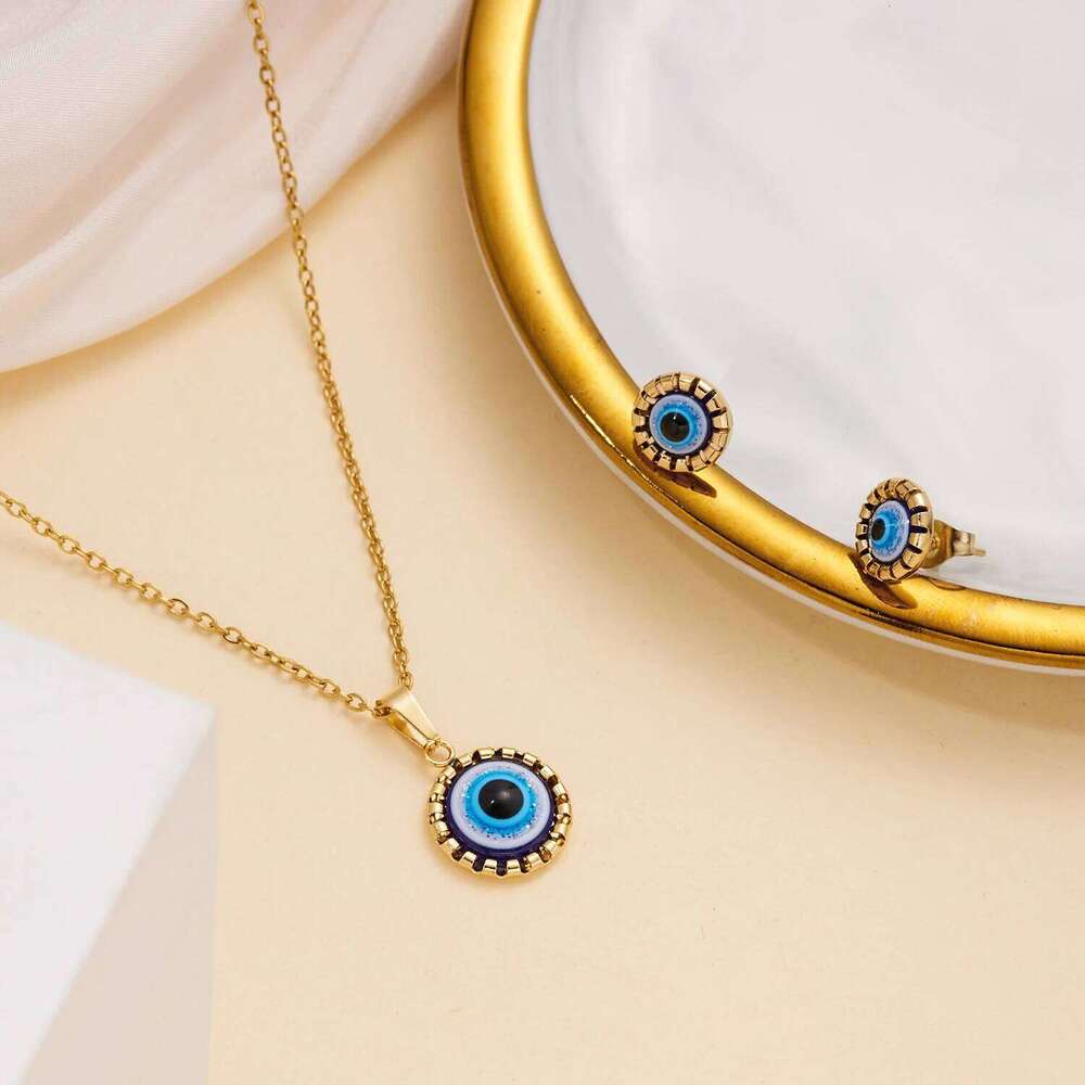 Zircon Evil Eye for Women Gold Color Choker Chain Turkish Blue Eyes Pendant Necklace Lucky Jewelry Gift collier femme H260312