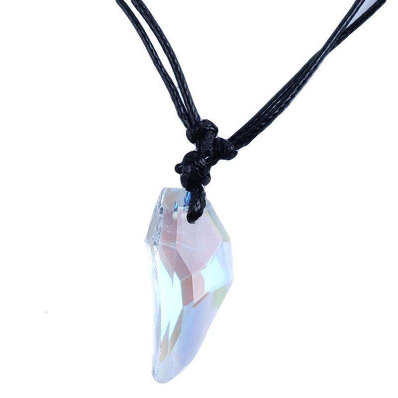 Austrian Crystal Teeth Of The Wolf Pendant Chains Long Leather Men Jewelry Couple Necklace Gift Glass 2024 H260312