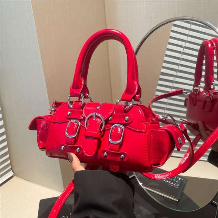 Alligator PU Boston Shoulder and Crossbody Bags Solid Hasp Unique Sense of y Handbags for Women Fashion 240824 86ee