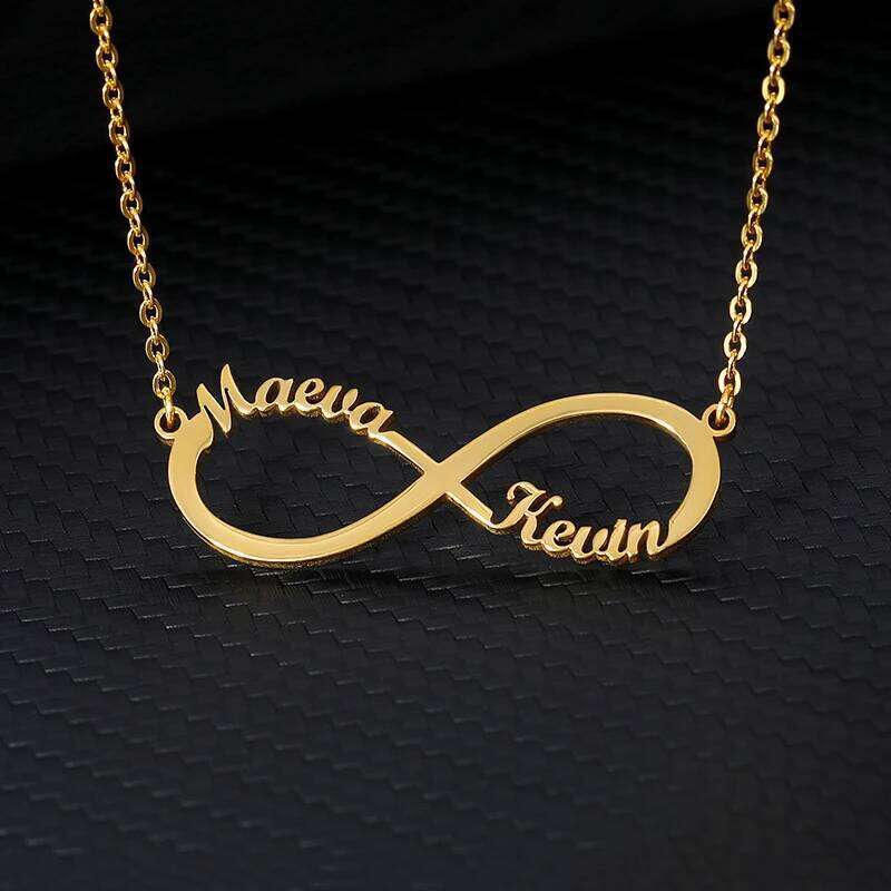 Custom Two Names Infinity Necklaces For Women Men Stainless Steel Customized Necklace Pendant Personalized Jewelry Birthday Gift H260312