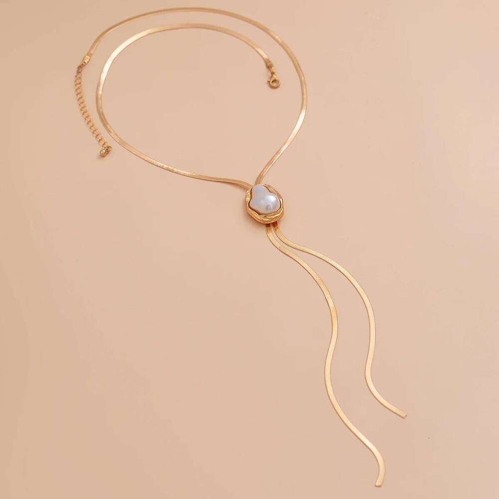 Ingemark Vintage Flat Snake Adjustable Chest Chain Necklace for Women Wed Temperament Sexy Smooth Link Neck Party Jewelry Gift H260312