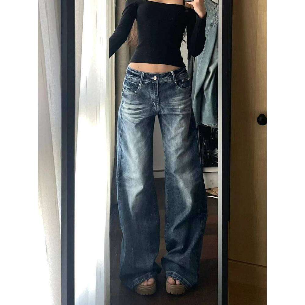 2025 Autumn Winter Women's Denim Pants Y2K Baggy Jean Japanese Cowboy Harajuku Vintage Mom Stacked Jeans Classical New Z260313